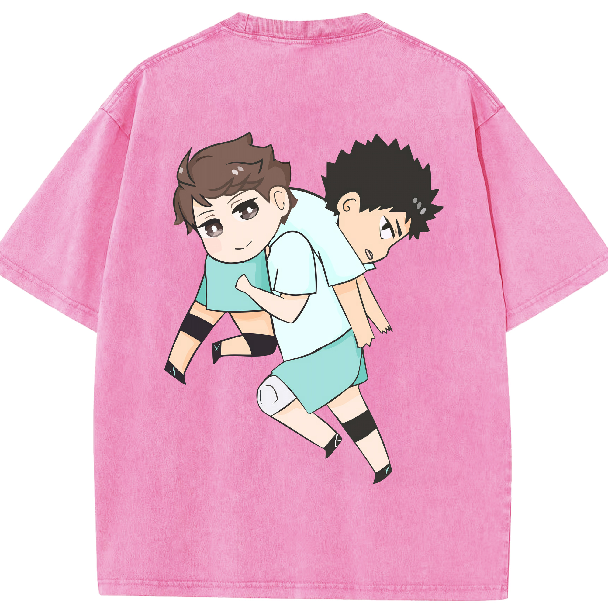 （画像用） ハイキュー!! Haikyu!! 綿100% ヴィンテージ風 半袖Tシャツ（背面プリント）